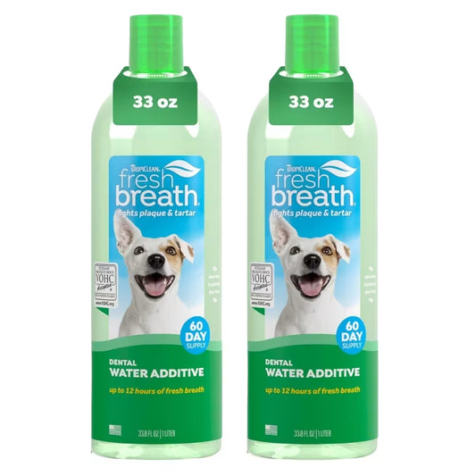 TropiClean - Aditivo de agua para refrescar el aliento de los perros (Enjuague bucal para perros)